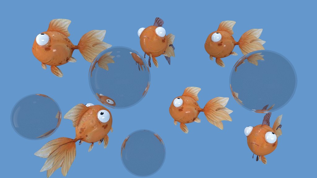 Round goldfish with water bubble  preview image 1
